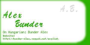 alex bunder business card